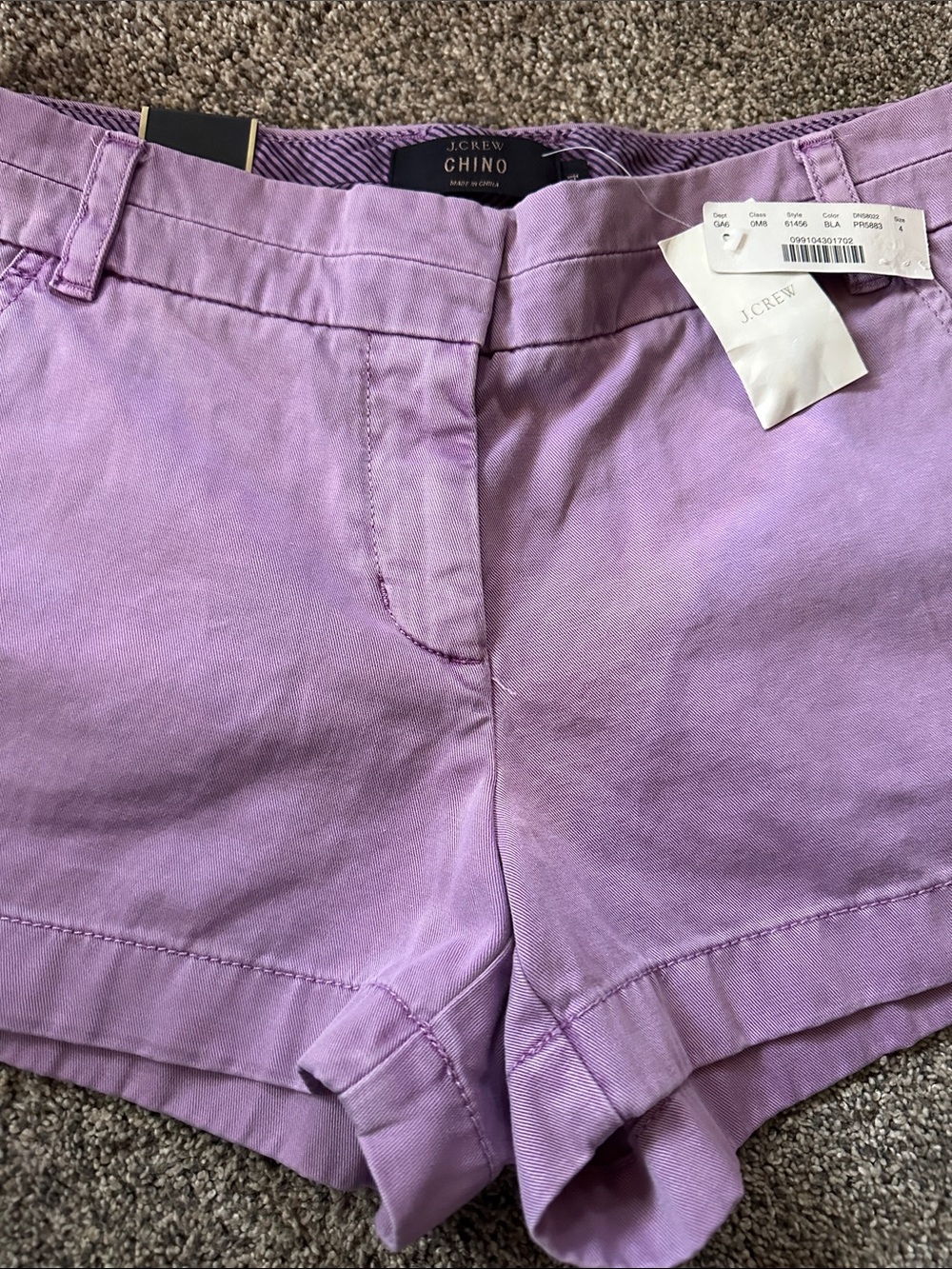 J. Crew Lavender Chino Bermuda Shorts NWT